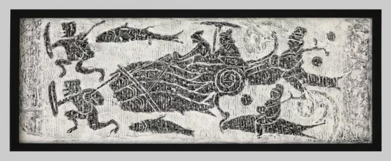 河伯出行 132×51cm  南阳市汉画馆藏